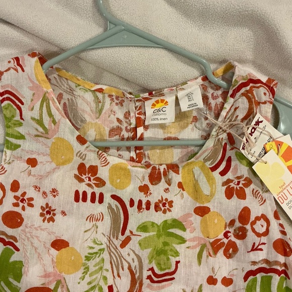 C&C Floral Print Short Linen Dress-NWT! - Picture 1 of 5